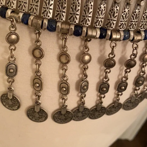Festival Lapis and Pewter Coin Belt - Picture 3 of 6